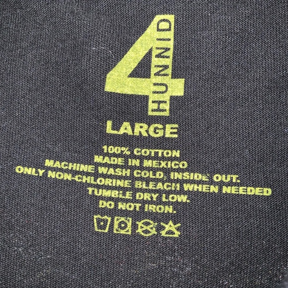 YG 4 Hunnid Good Sex No Stress Small Circle Big Checks Black S/S Crew T-Shirt - Picture 6 of 6